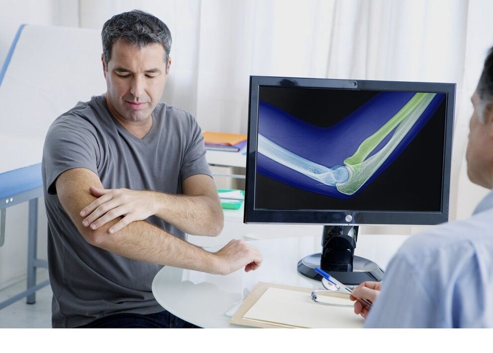 Arthrosis vum Ellbog Gelenk am x -Ara Bild